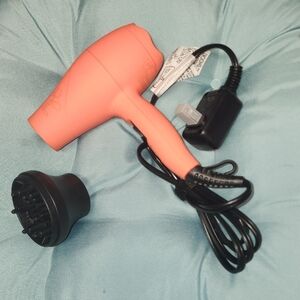Compact Coral Pink Hair Dryer with Diffuser - Women Hair Tools